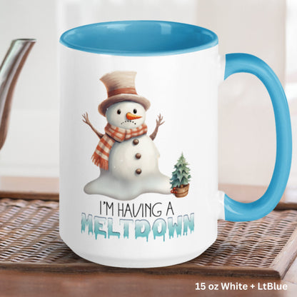 I'm Having A Meltdown, Snowman Mug, Anxiety Relief Mug, Christmas Mug - Zehnaria - WINTER HOLIDAY - Mugs