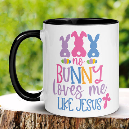 Christian Easter Mug, Christian Gifts, Easter Gift, No Bunny Loves Me Like Jesus - Zehnaria - MORE HOLIDAYS & SEASONS - Mugs