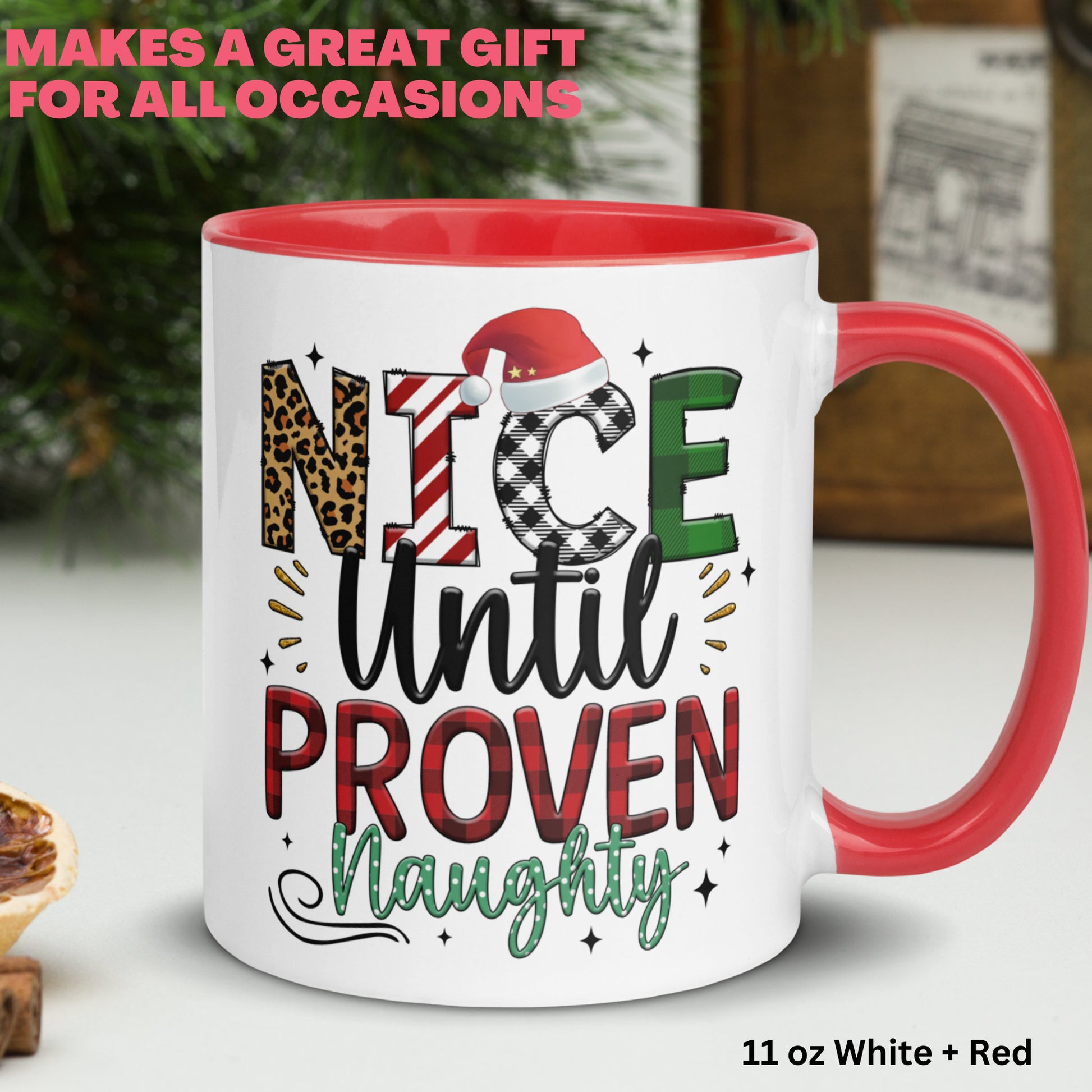 Nice Until Proven Naughty, Christmas Mug, Christmas Gifts, Santa's List - Zehnaria - WINTER HOLIDAY - Mugs