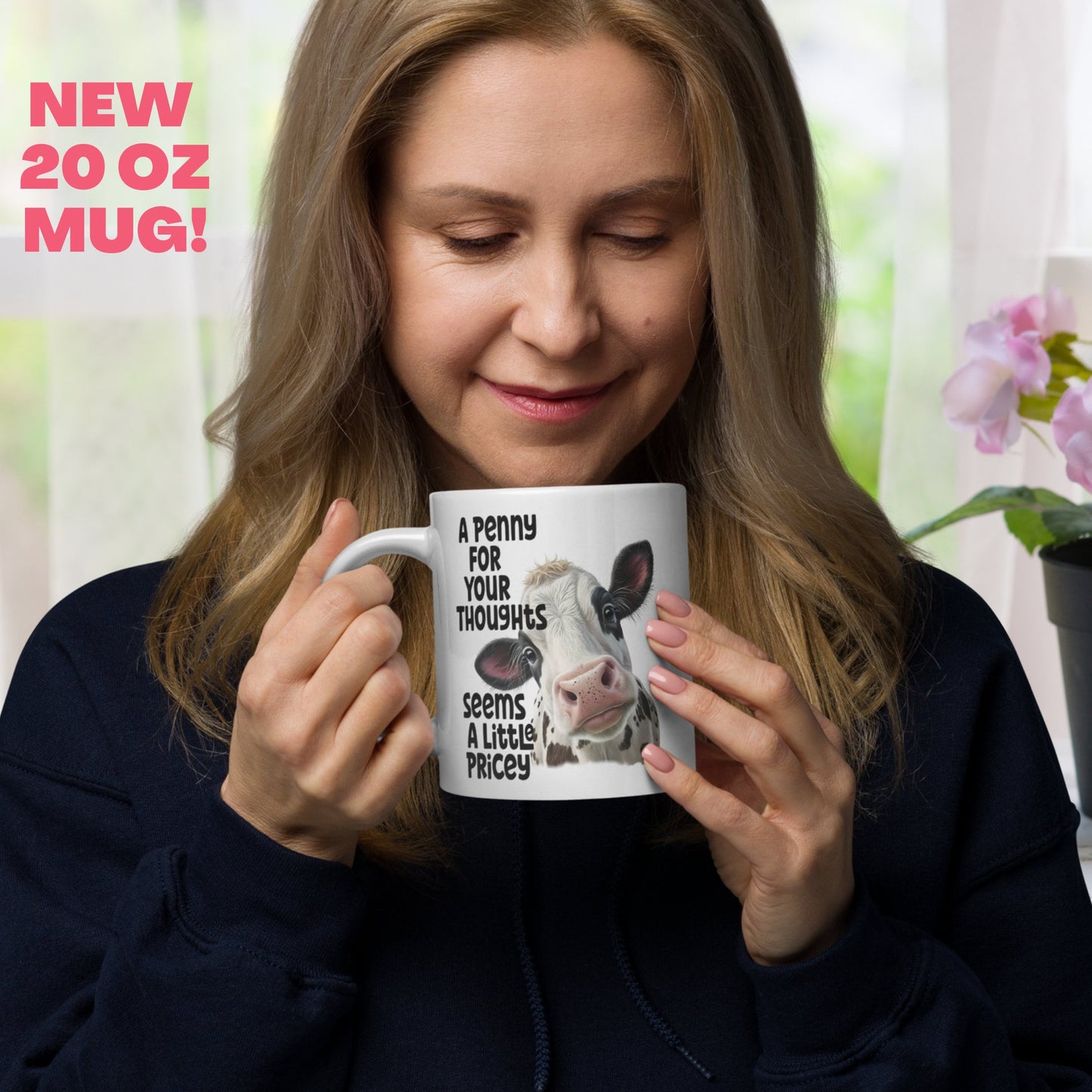 A Penny For Your Thoughts, Cow Mug, Cow Gifts, Cow Lover Gift - Zehnaria - PETS & ANIMALS - Mugs