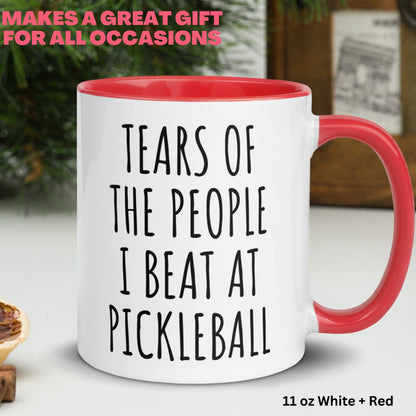 Pickleball Mug, Tears of The People I Beat At Pickleball, Funny Pickleball Gift, Pickleball Queen King - Zehnaria - HOBBIES & TRAVEL - Mugs