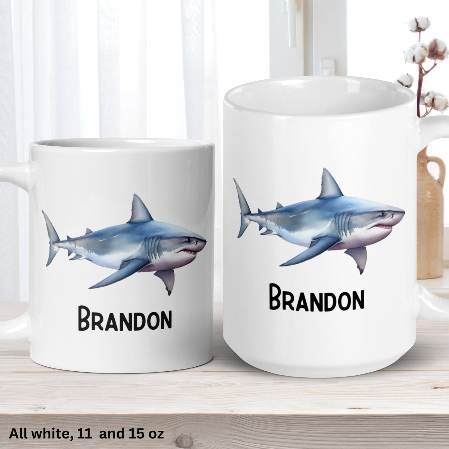 Personalized Gift, Shark Mug, Shark Gifts, Dad Mug - Zehnaria - PETS & ANIMALS - Mugs