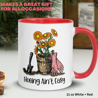 Hoeing Ain't Easy, Gardening Mug, Gardening Gifts, Flower Mug - Zehnaria - HOBBIES & TRAVEL - Mugs