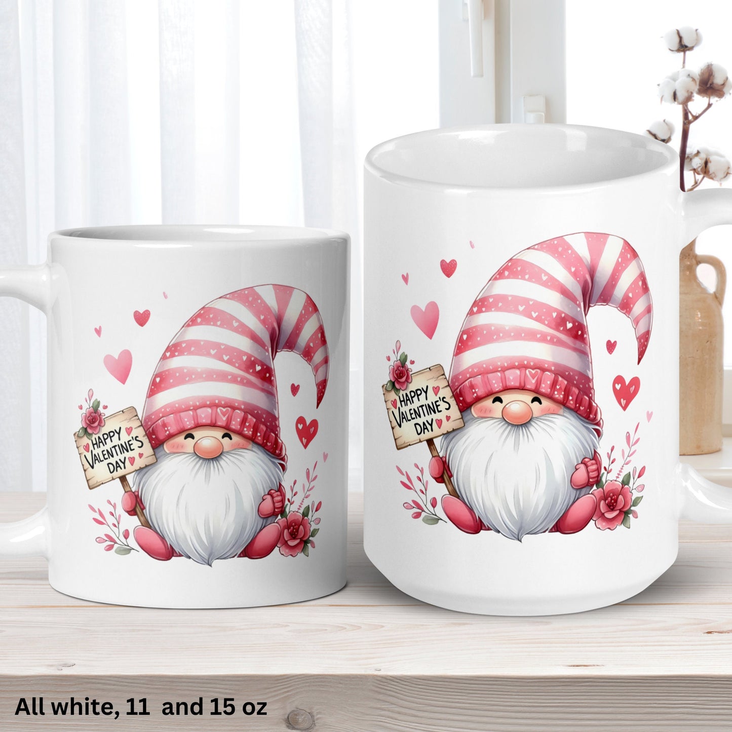 Valentines Day Gifts, Gnomes Mug, Garden Gnome Gifts, Happy Valentines Day, Love Mug, Love Gift, I Love You Mug, Valentines Coffee Mug, 1392 - Zehnaria - MORE HOLIDAYS & SEASONS - Mugs