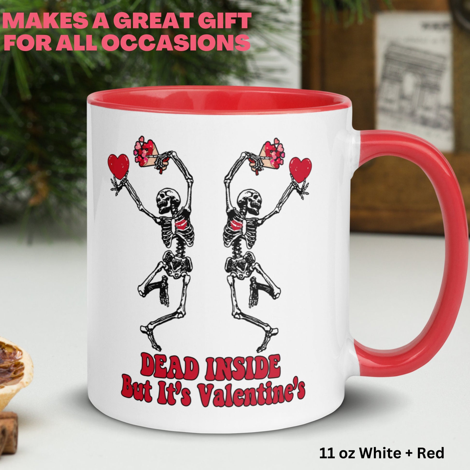 Valentines Day, Valentines Gifts, Valentine Day Gift, Skeleton Dancing, Happy Valentines Day, Valentine Coffee Mug, Dead Inside, 1399 - Zehnaria - MORE HOLIDAYS & SEASONS - Mugs