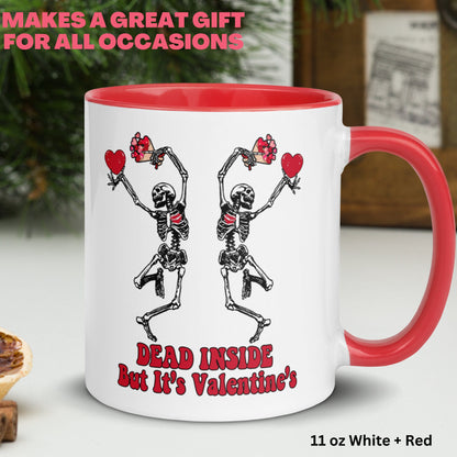 Valentines Day, Valentines Gifts, Valentine Day Gift, Skeleton Dancing, Happy Valentines Day, Valentine Coffee Mug, Dead Inside, 1399 - Zehnaria - MORE HOLIDAYS & SEASONS - Mugs