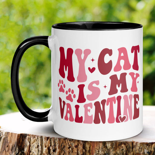 Cat Mug, Valentines Day, Valentines Gifts, Valentine Day Gift, Cat Mom, Cat Lover Gift, Cat Dad, Happy Valentines Day, Retro Coffee Mug 1405 - Zehnaria - MORE HOLIDAYS & SEASONS - Mugs