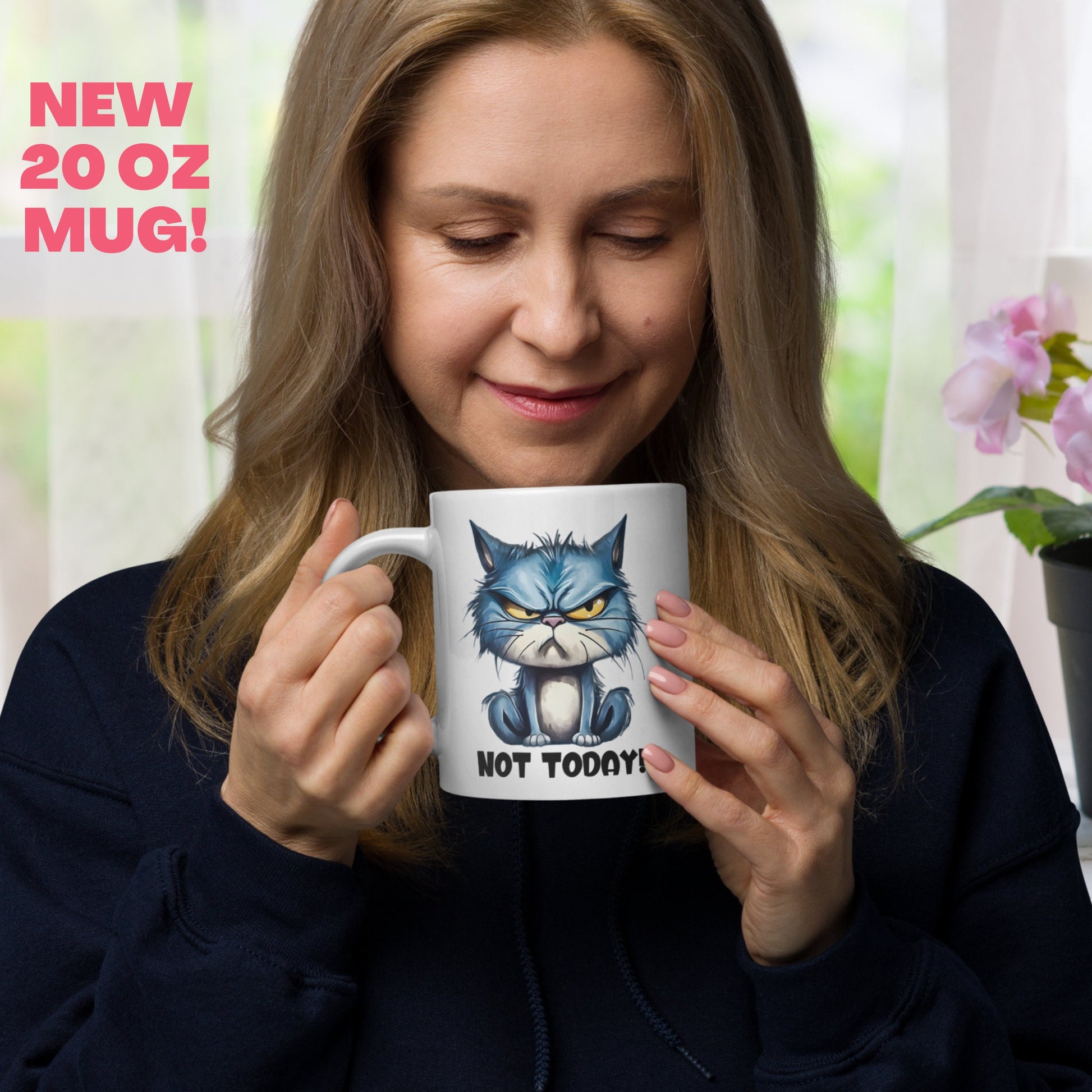 Cat Mug, Not Today, Cat Gifts, Cat Mom Gifts - Zehnaria - FUNNY HUMOR - Mugs