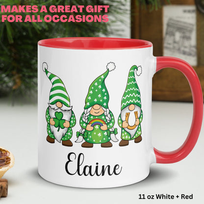 Garden Gnome Mug, Personalized Gift, St Patricks Day Gifts, Irish Coffee Mug - Zehnaria - MORE HOLIDAYS & SEASONS - Mugs