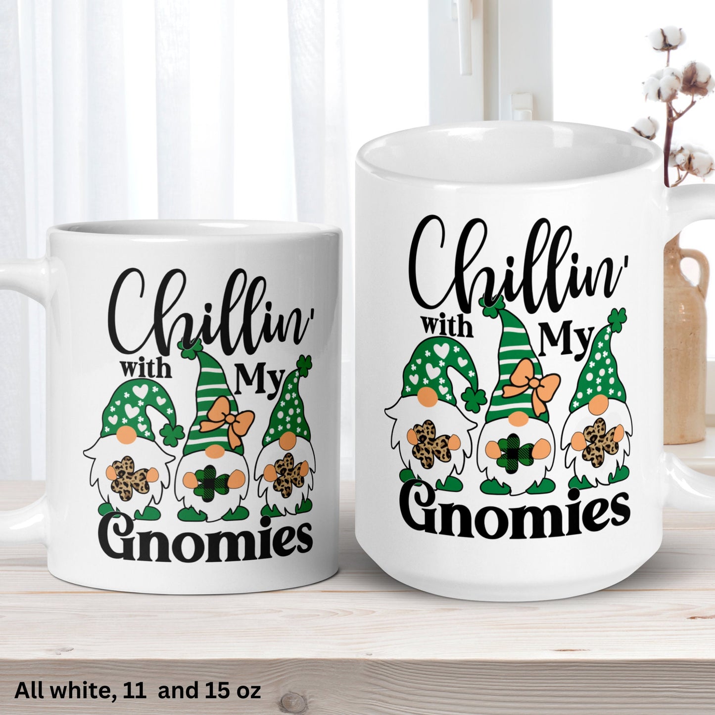 Garden Gnome Mug, St Patricks Day Gifts, Irish Coffee Mug, Saint Patricks Day Gnomes, Funny St. Patrick, Shamrock Clover, Good Luck Mug 1415 - Zehnaria - MORE HOLIDAYS & SEASONS - Mugs