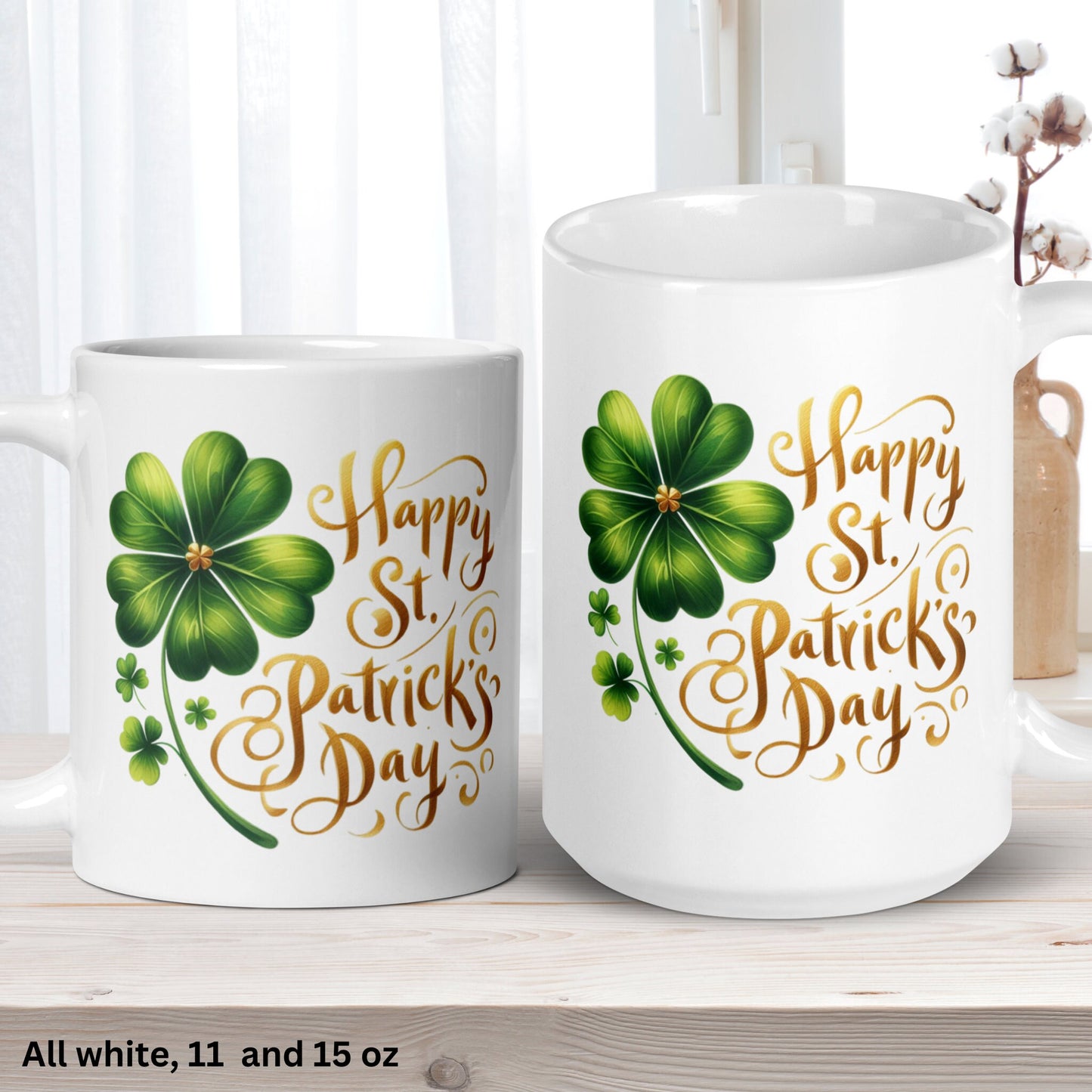 Happy St Patricks Day Mug, Saint Patrick's Day Gift, Irish Coffee Mug, Shamrock Clover Mug, Lucky Mug, Saint Patrick Day, Holiday Gifts 1428 - Zehnaria - MORE HOLIDAYS & SEASONS - Mugs