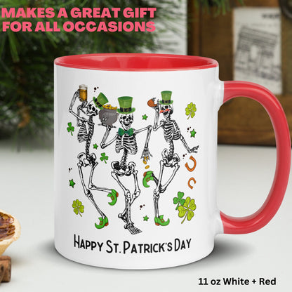 St Patricks Day, Funny Mug, Funny Coffee Mug, Saint Patricks Day Gifts, St. Patrick, Dancing Skeletons, Skeleton Gift, Shamrock Clover, 1435 - Zehnaria - MORE HOLIDAYS & SEASONS - Mugs