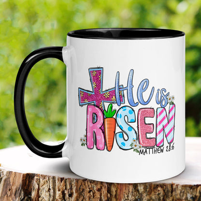 Christian Gifts, Christian Mug, He Is Risen, Easter Mugs - Zehnaria - MORE HOLIDAYS & SEASONS - Mugs