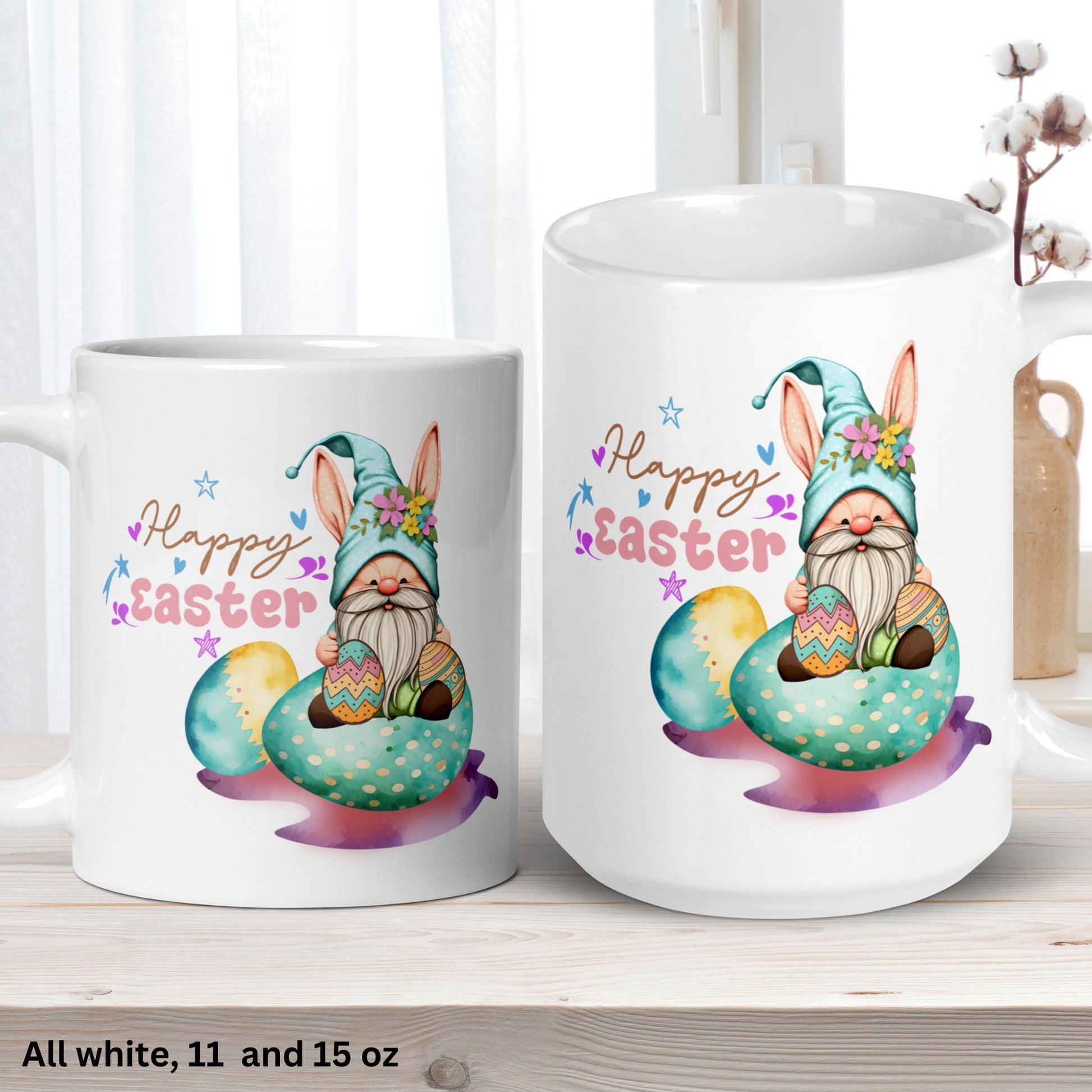 Easter Gifts, Easter Mug, Garden Gnome Mug, Gnome Coffee Mug - Zehnaria - MORE HOLIDAYS & SEASONS - Mugs