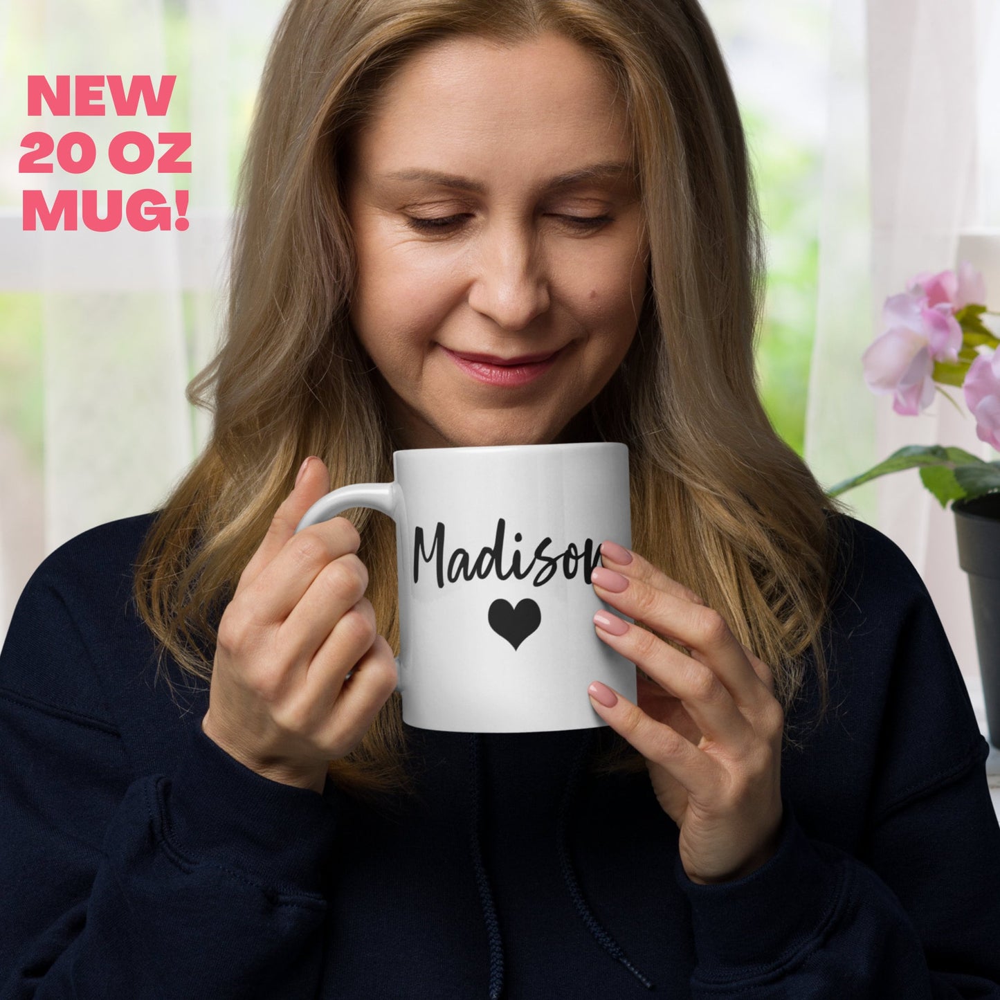 Valentines Day, Personalized Heart Mug, Custom Name Mug, Heart Coffee Mug - Zehnaria - ALL PERSONALIZED - Mugs