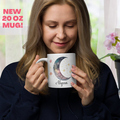 Personalized Moon Mug, Celestial Moon, Moon and Stars Coffee Mug, Witchy Gift - Zehnaria - BIRTHDAY & ZODIAC - Mugs