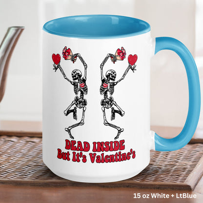 Valentines Day, Valentines Gifts, Valentine Day Gift, Skeleton Dancing, Happy Valentines Day, Valentine Coffee Mug, Dead Inside, 1399 - Zehnaria - MORE HOLIDAYS & SEASONS - Mugs