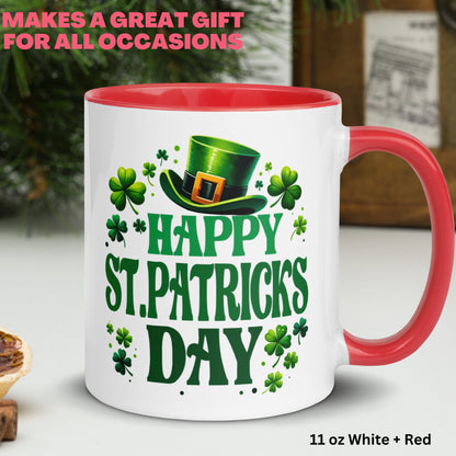 Happy St Patricks Day Mug, Saint Patrick's Day Gift, Irish Coffee Mug, Shamrock Clover Hat Mug - Zehnaria - MORE HOLIDAYS & SEASONS - Mugs