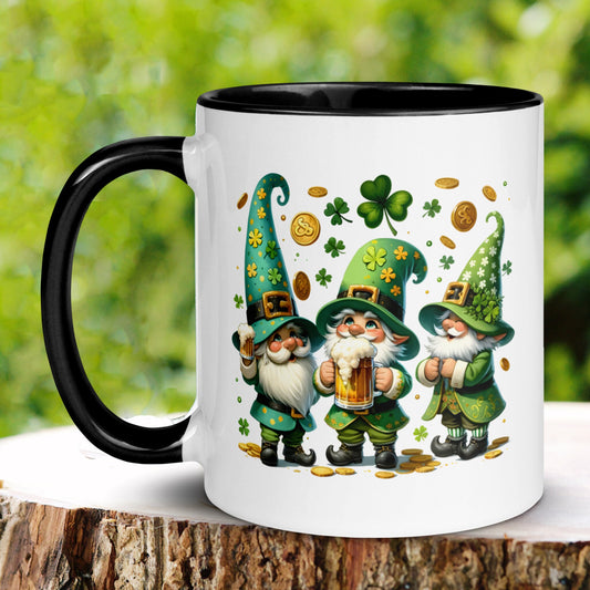 Garden Gnome Mug, St Patricks Day Gifts, Irish Coffee Mug, Saint Patricks Day Gnomes, Shamrock Clover, Good Luck Mug, Holiday Gift, 1439 - Zehnaria - MORE HOLIDAYS & SEASONS - Mugs