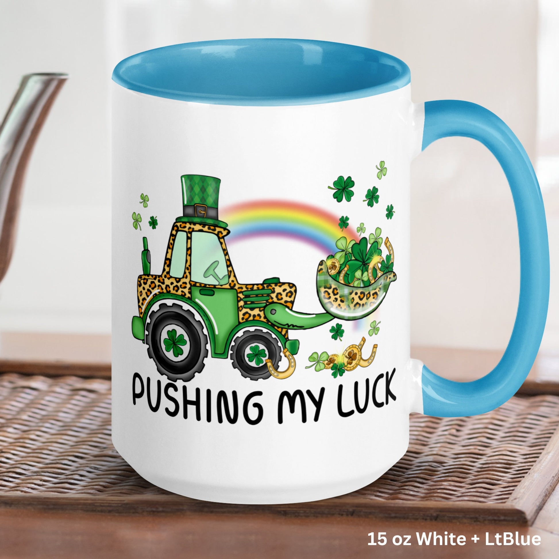 St Patricks Day Gifts, Pushing My Luck, Irish Coffee Mug, Saint Patrick's Day Gift - Zehnaria - MORE HOLIDAYS & SEASONS - Mugs