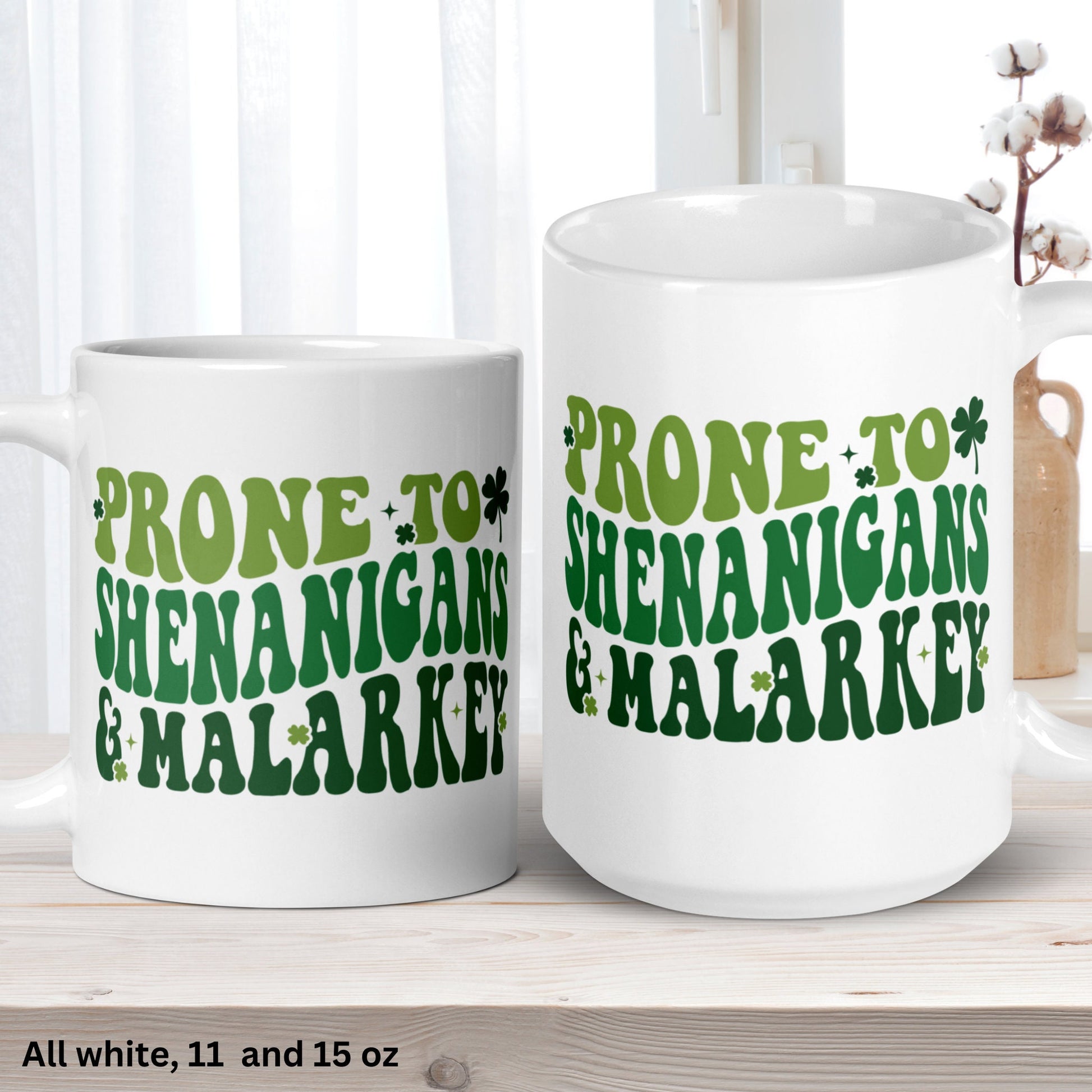 St Patricks Day Gifts, Shenanigans & Malarkey, Irish Coffee Mug, Funny Mug - Zehnaria - MORE HOLIDAYS & SEASONS - Mugs