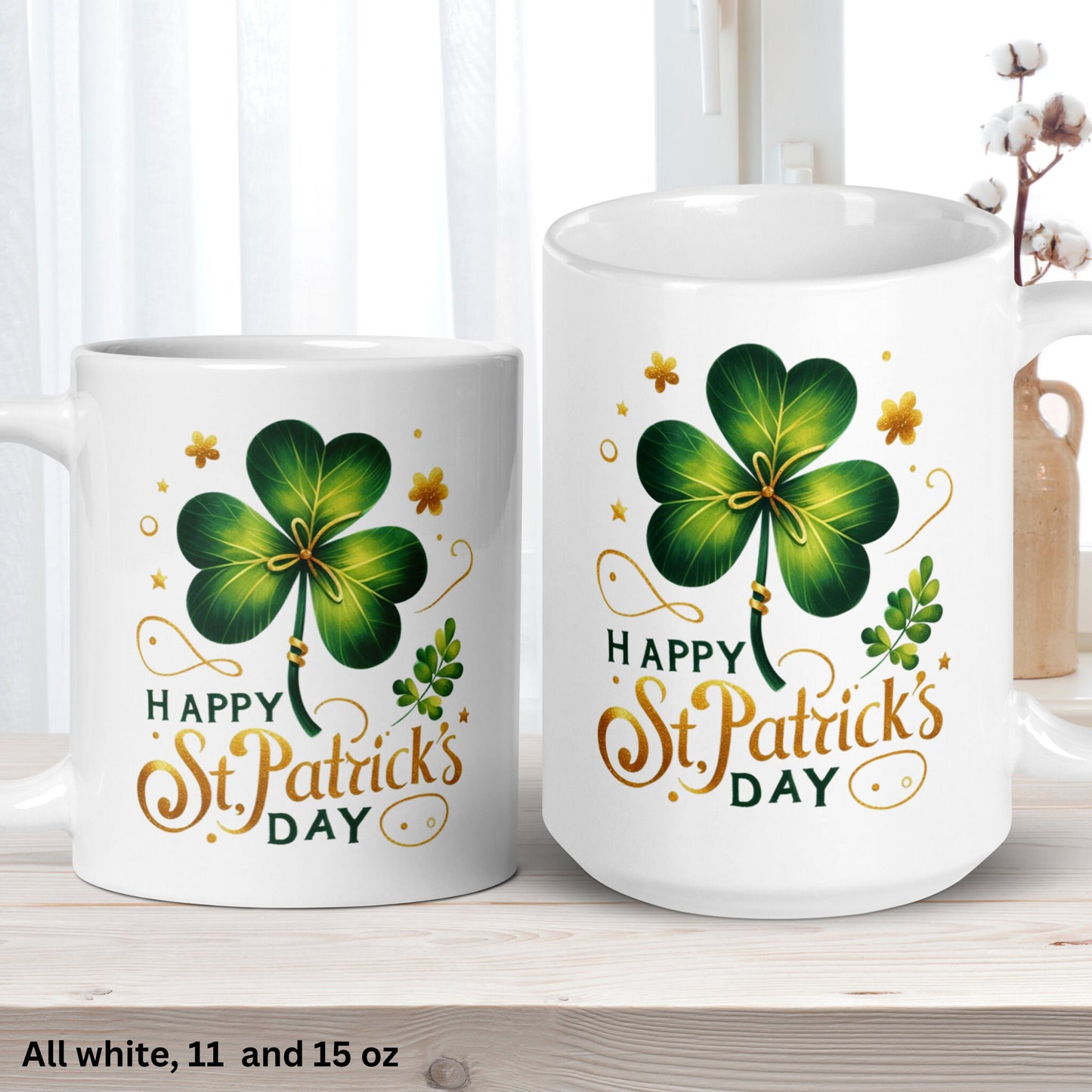 Happy St Patricks Day Mug, Saint Patrick's Day Gift, Irish Coffee Mug, Shamrock Clover Mug, Lucky Mug, Saint Patrick Day, Holiday Gifts 1444 - Zehnaria - MORE HOLIDAYS & SEASONS - Mugs