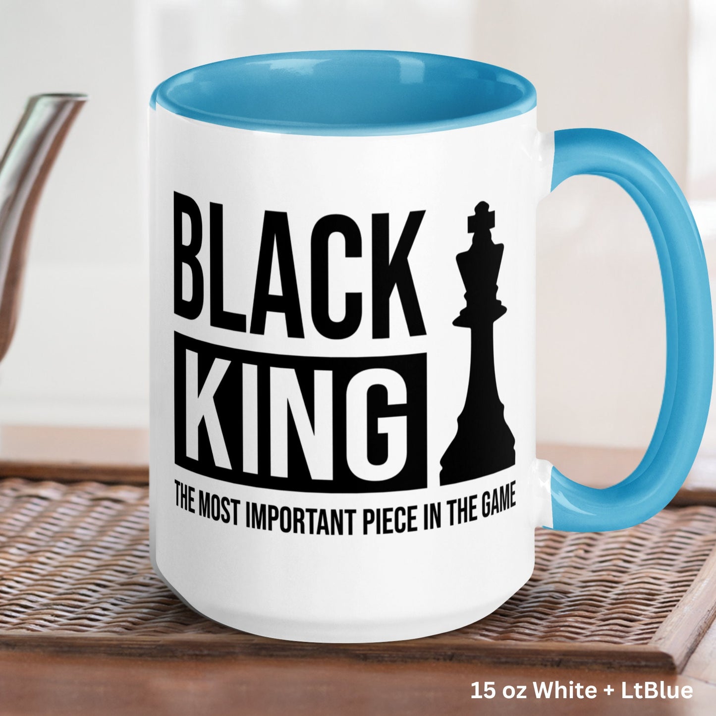 Black King Mug, Most Powerful Piece In The Game, Dad Mug, African American Man Gift - Zehnaria - CULTURAL - Mugs