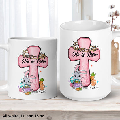 Christian Gifts, Easter Gifts, He Is Risen, Easter Coffee Mug - Zehnaria - MORE HOLIDAYS & SEASONS - Mugs