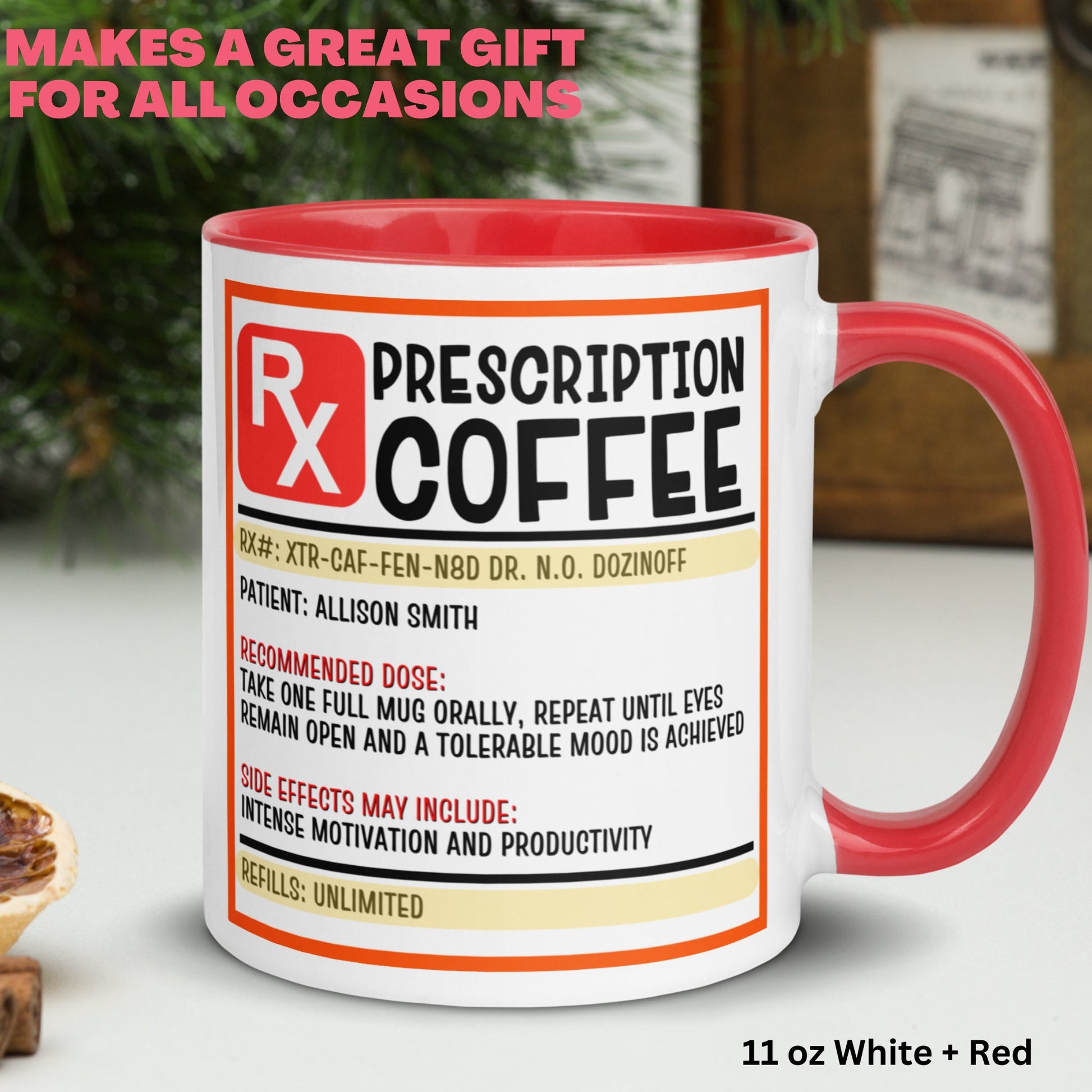 Personalized Coffee Prescription Mug, Pharmacist Coffee Mug, Funny Nurse Mug, Prescription Label Mug - Zehnaria - FUNNY HUMOR - Mugs