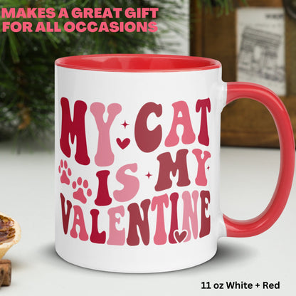 Cat Mug, Valentines Day, Valentines Gifts, Valentine Day Gift, Cat Mom, Cat Lover Gift, Cat Dad, Happy Valentines Day, Retro Coffee Mug 1405 - Zehnaria - MORE HOLIDAYS & SEASONS - Mugs