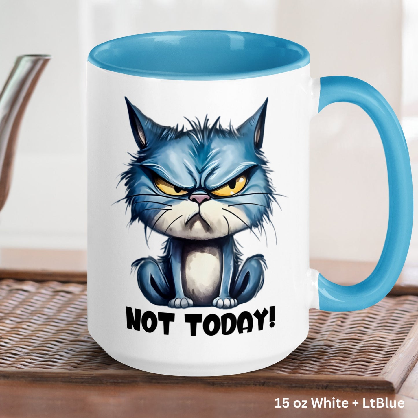 Cat Mug, Not Today, Cat Gifts, Cat Mom Gifts - Zehnaria - FUNNY HUMOR - Mugs