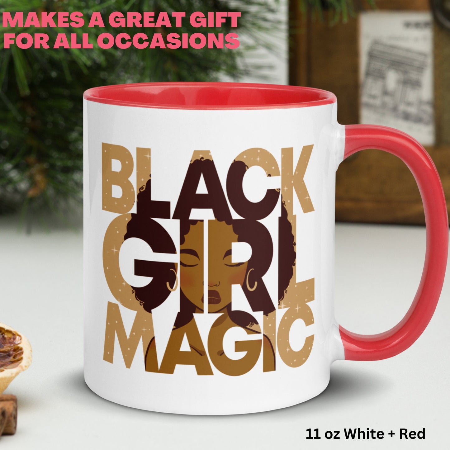 Black Girl Magic Mug, Black Art Coffee Mug, Black History Month, Black Pride - Zehnaria - CULTURAL - Mugs