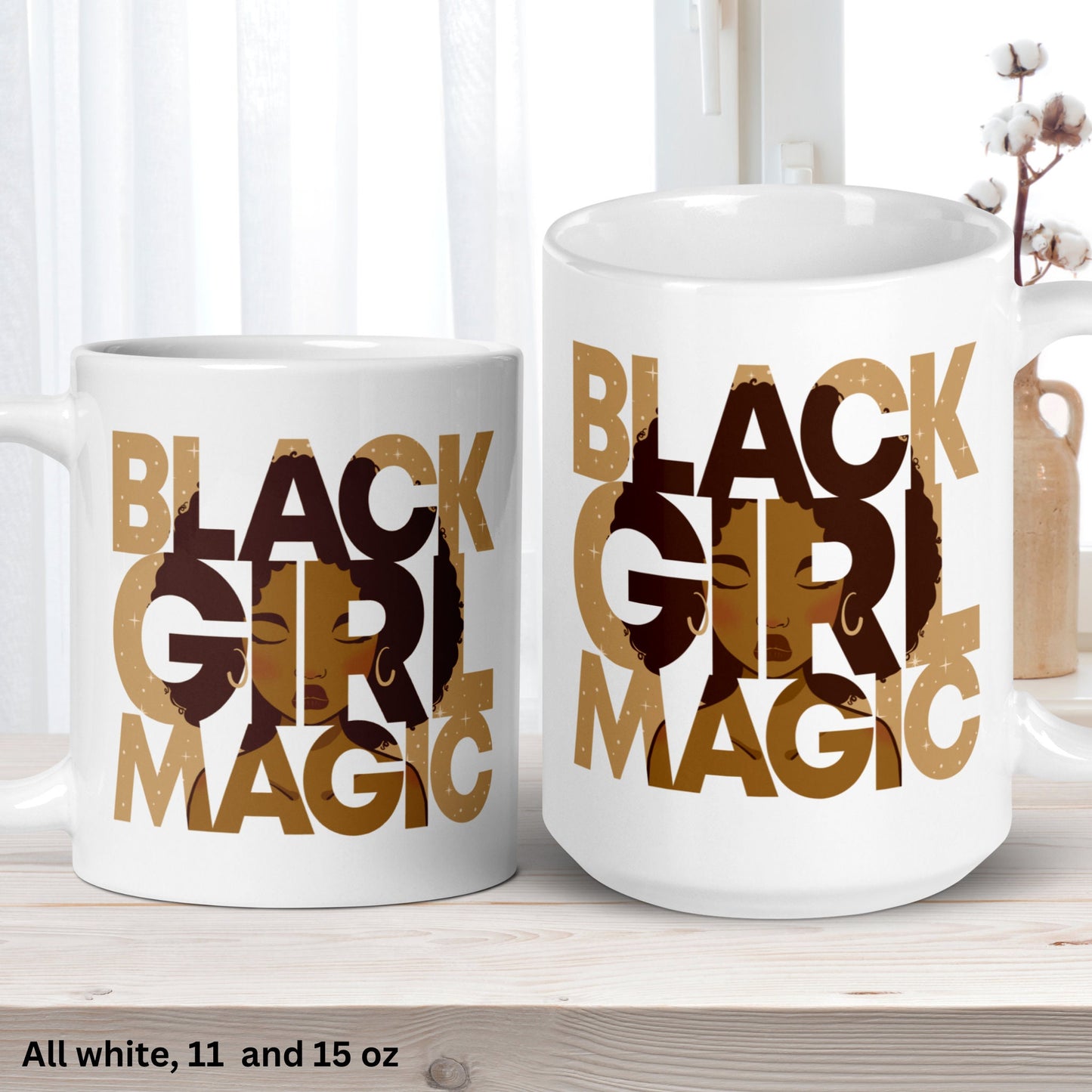 Black Girl Magic Mug, Black Art Coffee Mug, Black History Month, Black Pride - Zehnaria - CULTURAL - Mugs