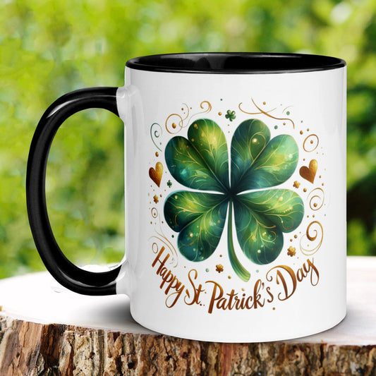 Happy St Patricks Day Mug, Saint Patrick's Day Gift, Irish Coffee Mug, Shamrock Clover Mug - Zehnaria - MORE HOLIDAYS & SEASONS - Mugs