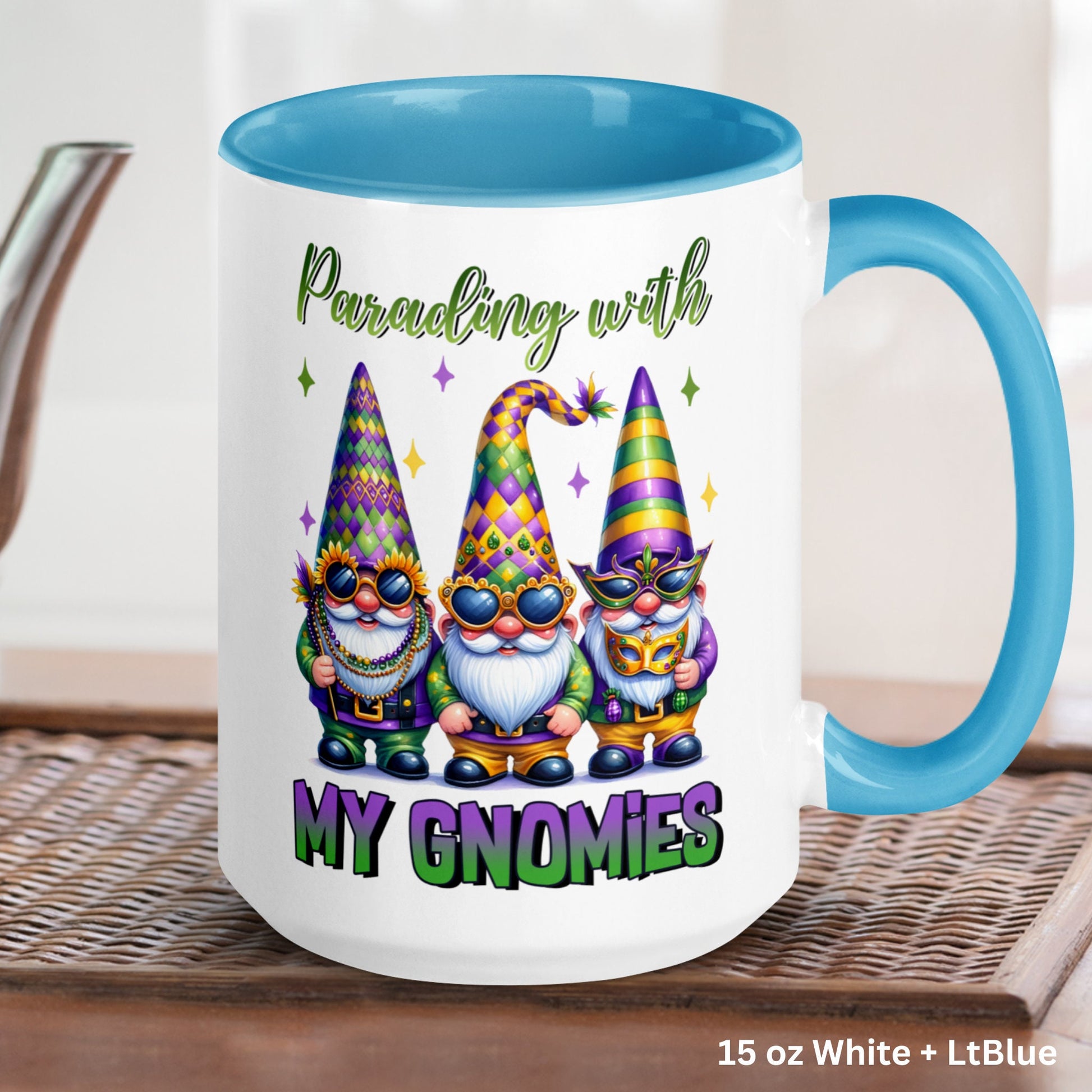 Mardi Gras Mug, Garden Gnomes, Mardi Gras Gnomes, Mardi Gras Gifts, New Orleans, NOLA, Mardi Gras Coffee Mug, Funny Mug, Mug Gift, 1449 - Zehnaria - MORE HOLIDAYS & SEASONS - Mugs