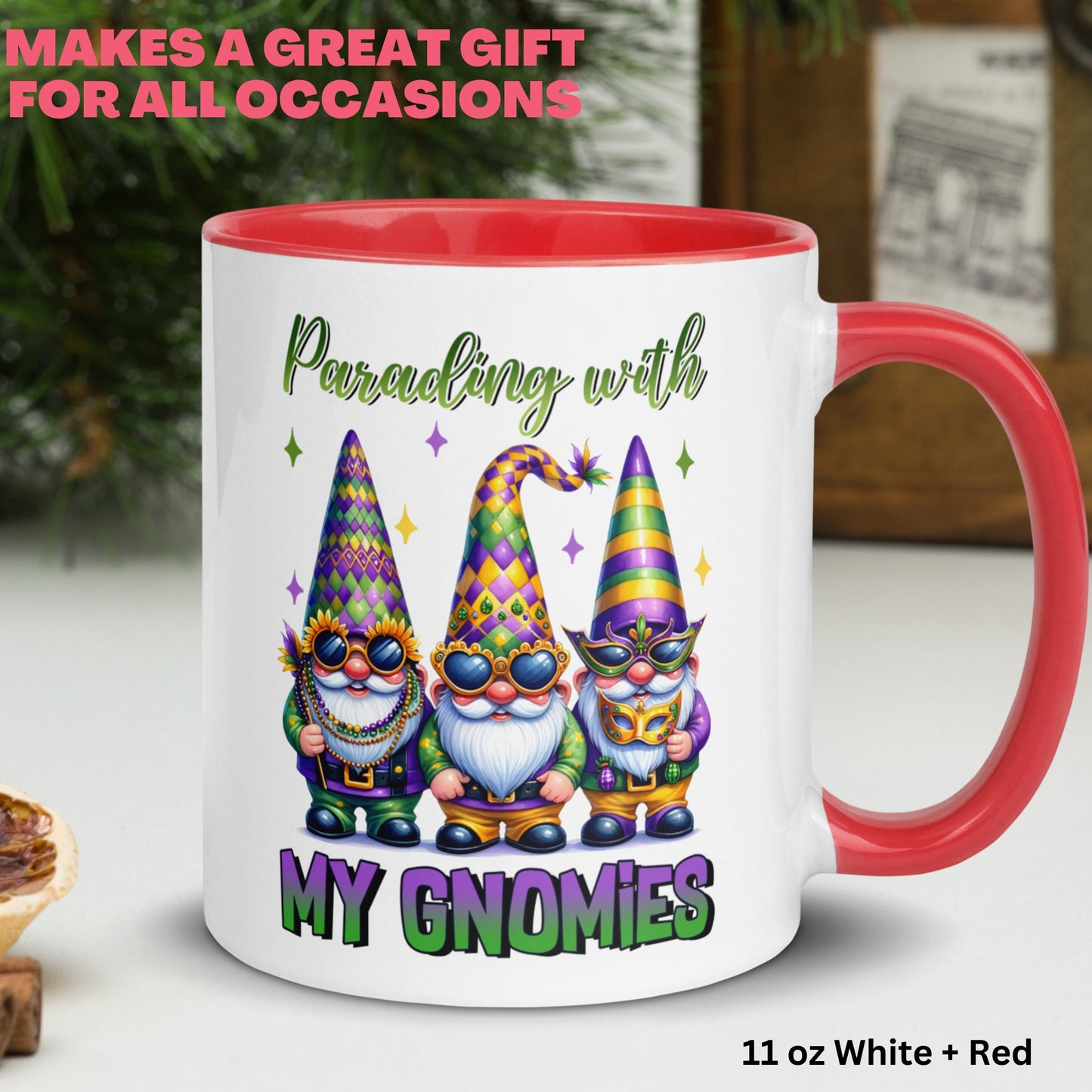 Mardi Gras Mug, Garden Gnomes, Mardi Gras Gnomes, Mardi Gras Gifts, New Orleans, NOLA, Mardi Gras Coffee Mug, Funny Mug, Mug Gift, 1449 - Zehnaria - MORE HOLIDAYS & SEASONS - Mugs