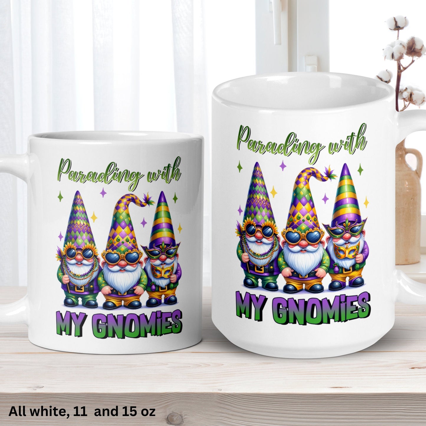 Mardi Gras Mug, Garden Gnomes, Mardi Gras Gnomes, Mardi Gras Gifts, New Orleans, NOLA, Mardi Gras Coffee Mug, Funny Mug, Mug Gift, 1449 - Zehnaria - MORE HOLIDAYS & SEASONS - Mugs