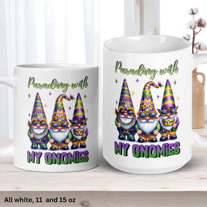 Mardi Gras Mug, Garden Gnomes, Mardi Gras Gnomes, Mardi Gras Gifts, New Orleans, NOLA, Mardi Gras Coffee Mug, Funny Mug, Mug Gift, 1449 - Zehnaria - MORE HOLIDAYS & SEASONS - Mugs