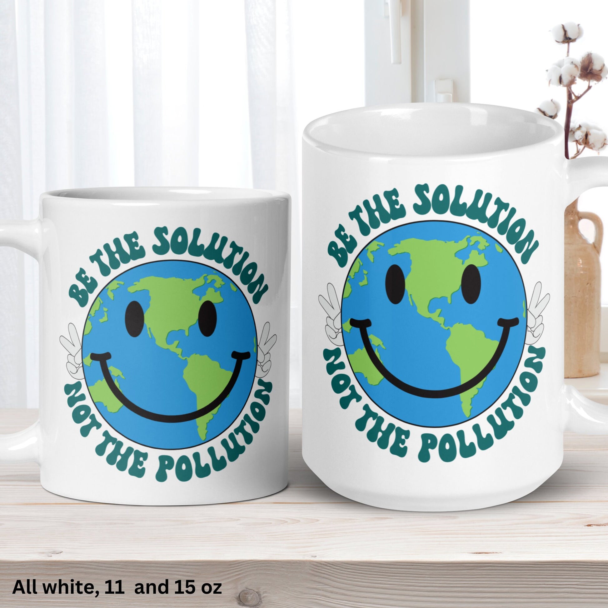 Earth Day Mug, Earth Day Gifts, Be The Solution, Mother Earth Coffee Mug, Happy Earth Day Gift, Environmentalist, Save The Planet, 1423 - Zehnaria - MORE HOLIDAYS & SEASONS - Mugs