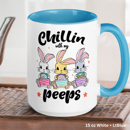 Peeps Mug, Easter Mug, Chillin With My Peeps, Easter Bunny Coffee Mug - Zehnaria - MORE HOLIDAYS & SEASONS - Mugs