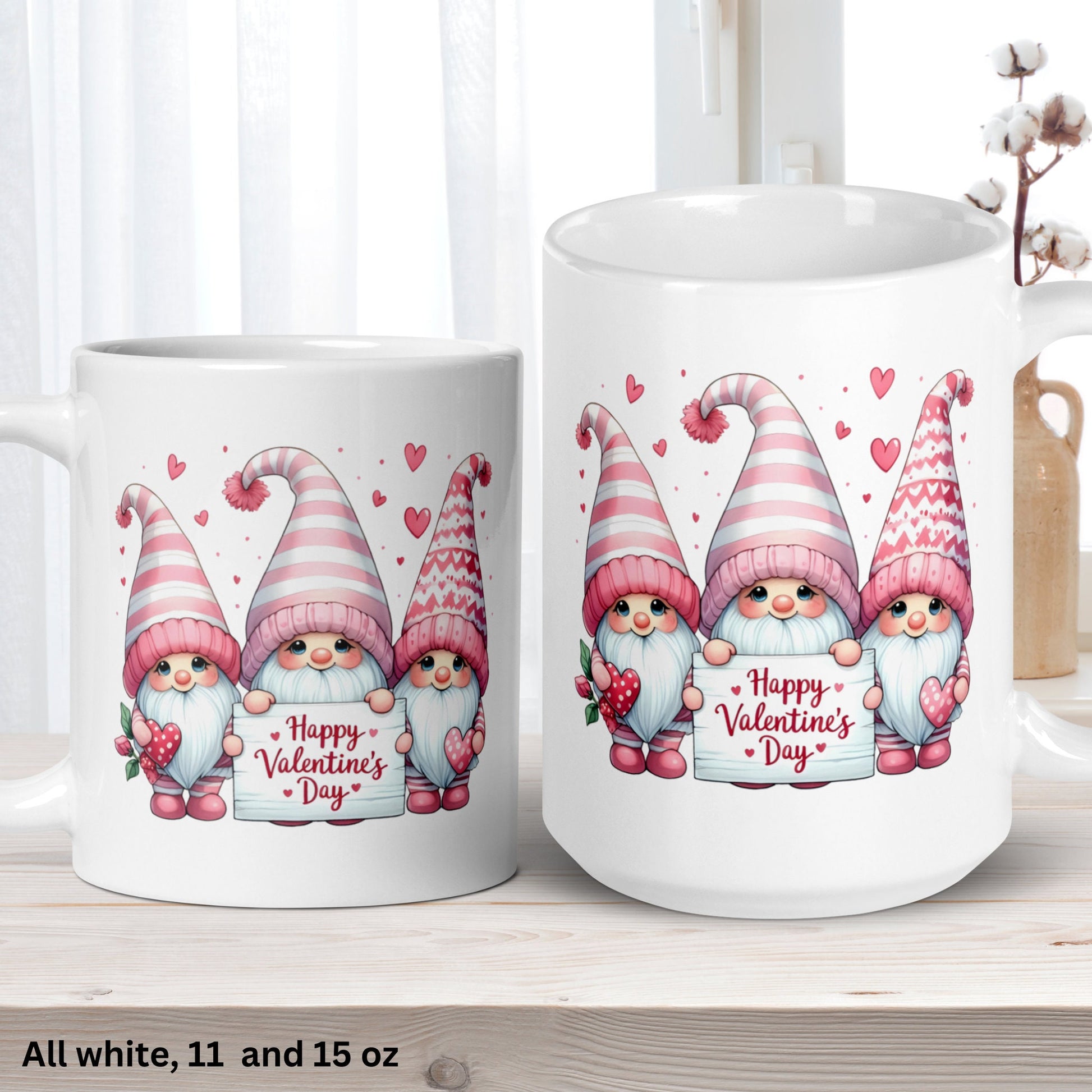 Valentines Day Gifts, Gnomes Mug, Garden Gnome Gifts, Happy Valentines Day, Love Mug, Love Gift, Valentine Gnome, Valentines Coffee Mug 1433 - Zehnaria - MORE HOLIDAYS & SEASONS - Mugs