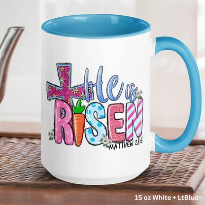 Christian Gifts, Christian Mug, He Is Risen, Easter Mugs - Zehnaria - MORE HOLIDAYS & SEASONS - Mugs