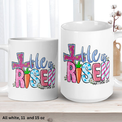 Christian Gifts, Christian Mug, He Is Risen, Easter Mugs - Zehnaria - MORE HOLIDAYS & SEASONS - Mugs