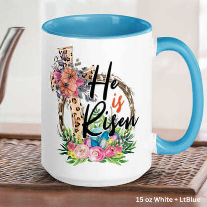 Christian Gifts, Christian Mug, He Is Risen, Easter Mugs - Zehnaria - MORE HOLIDAYS & SEASONS - Mugs