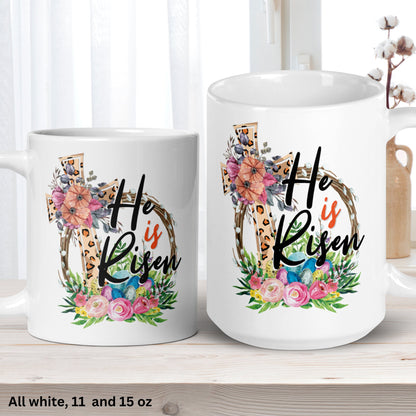 Christian Gifts, Christian Mug, He Is Risen, Easter Mugs - Zehnaria - MORE HOLIDAYS & SEASONS - Mugs