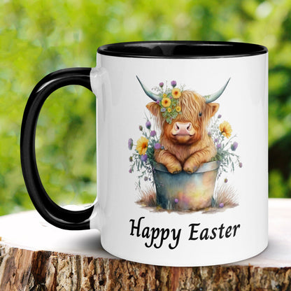 Easter Highland Cow Mug, Personalized Gift, Easter Gifts, Easter Mug - Zehnaria - MORE HOLIDAYS & SEASONS - Mugs