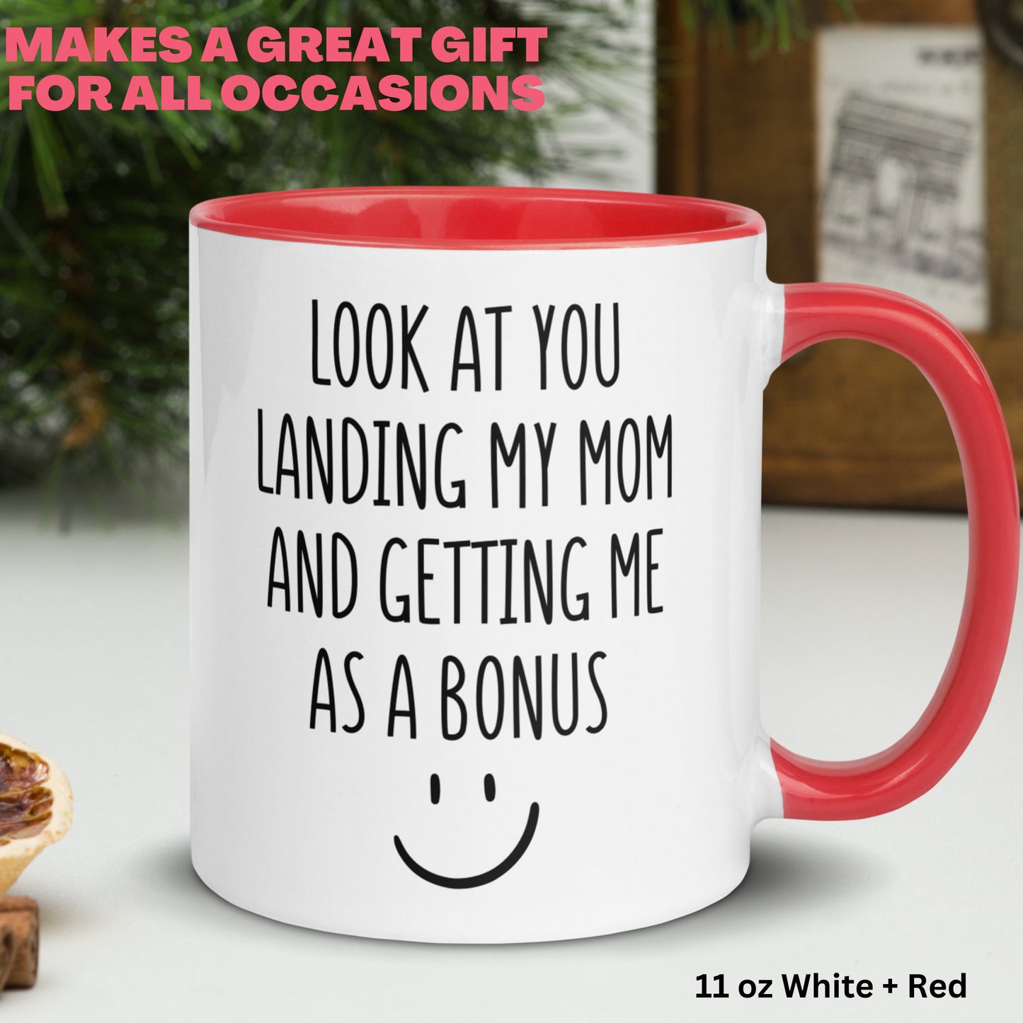 Bonus Dad Mug, Mug for Step Dad, Look At You Landing My Mom, Fathers Day Gift - Zehnaria - FAMILY & FRIENDS - Mugs