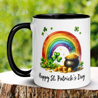 Personalized St Patricks Day Gifts, Rainbow Mug, Irish Coffee Mug, Saint Patricks Day, Shamrock Clover, Good Luck Mug, Holiday Gift, 1456 - Zehnaria - MORE HOLIDAYS & SEASONS - Mugs