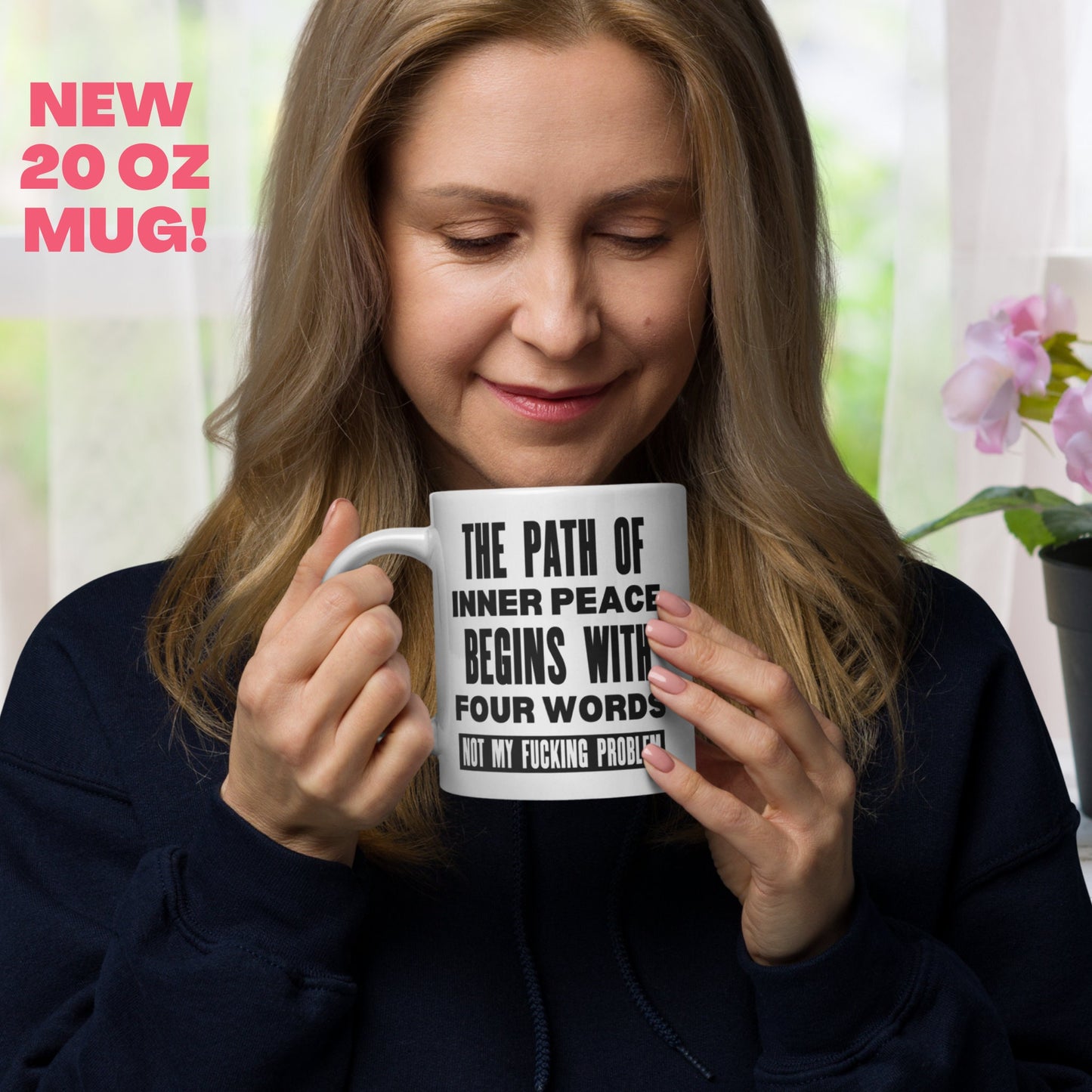 Peace Mug, Path of Inner Peace Begins with Four Words Mug, Not My Fucking Problem, Funny Mug Coffee Cup - Zehnaria - FUNNY HUMOR - Mugs