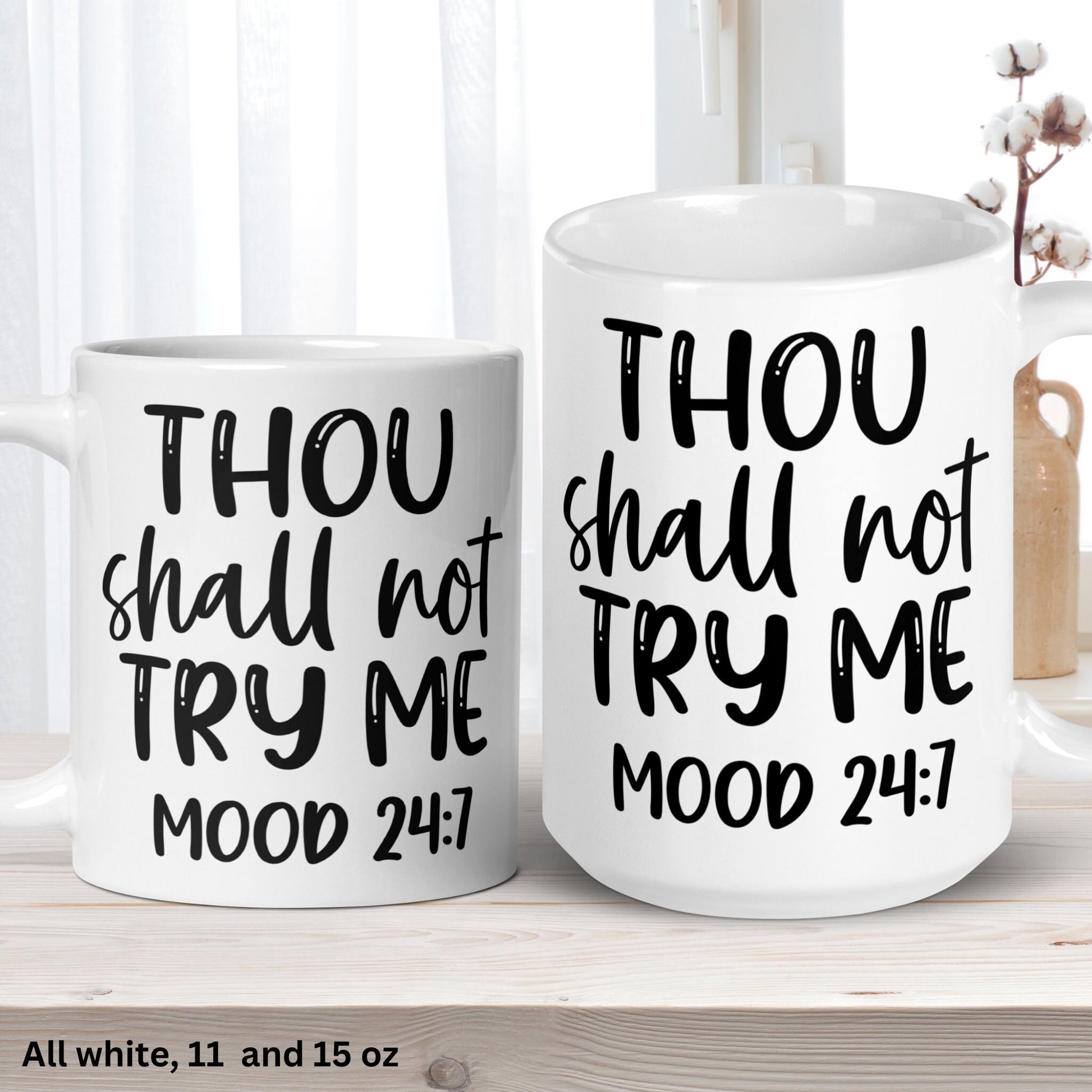 Sarcastic Mug, Thou Shall Not Try Me, Funny Mug, Funny Coffee Mug - Zehnaria - FAITH AND RELIGION - Mugs